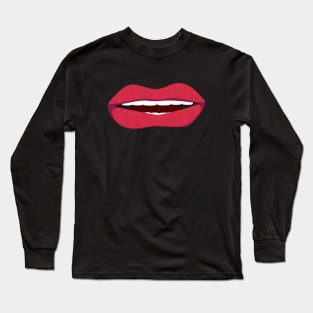 RED LIPS FACE MASK Long Sleeve T-Shirt